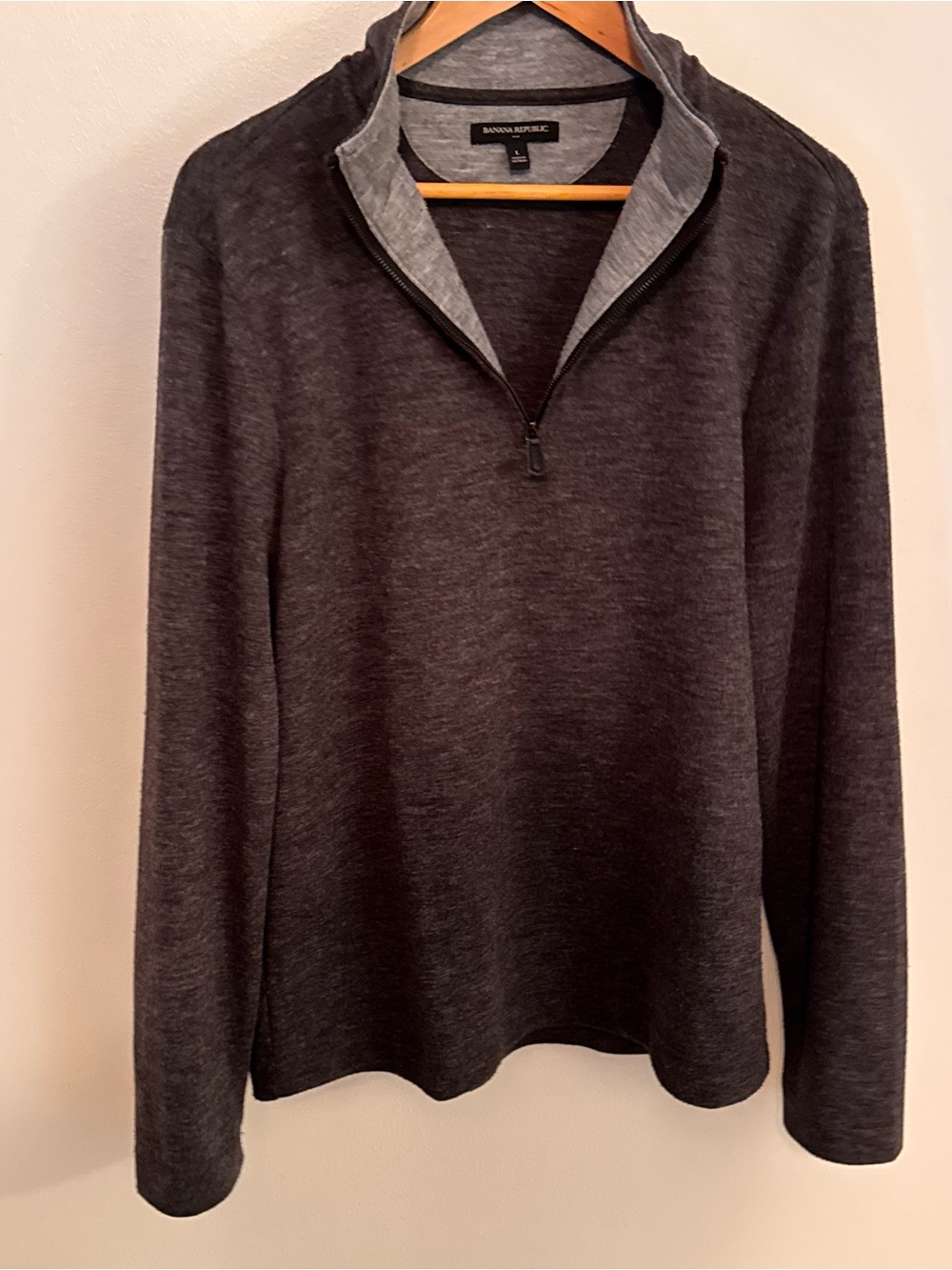 Banana Republic Men’s Large Charcoal Gray Quarter-Zip Pullover